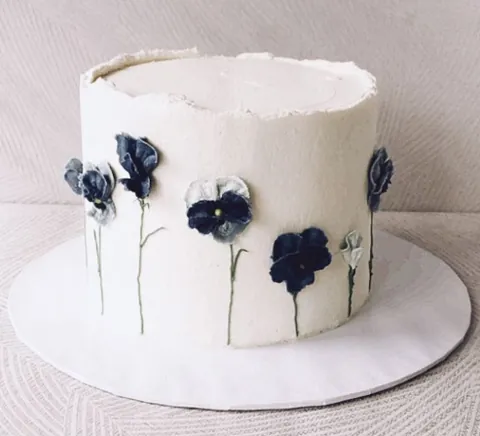 Blue orchids, a Fig & Owl cake
