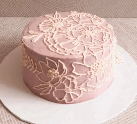 Dusty Pink Lace, a Fig & Owl cake